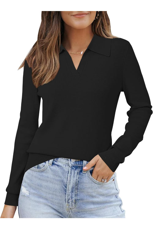 Arach&Cloz Women’s Wool Blend Collared Fall Pullover Sweaters Business Casual Outfits 2025