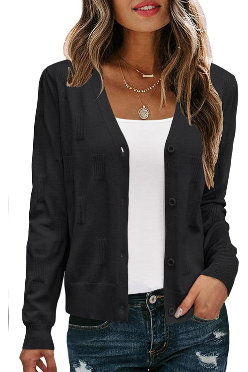 Arach&Cloz Women's Soft Cropped Cardigan Casual Lightweight Shrug Sweater Tops